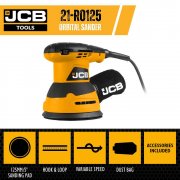 JCB Corded 125mm Orbital Sander - 21-RO125